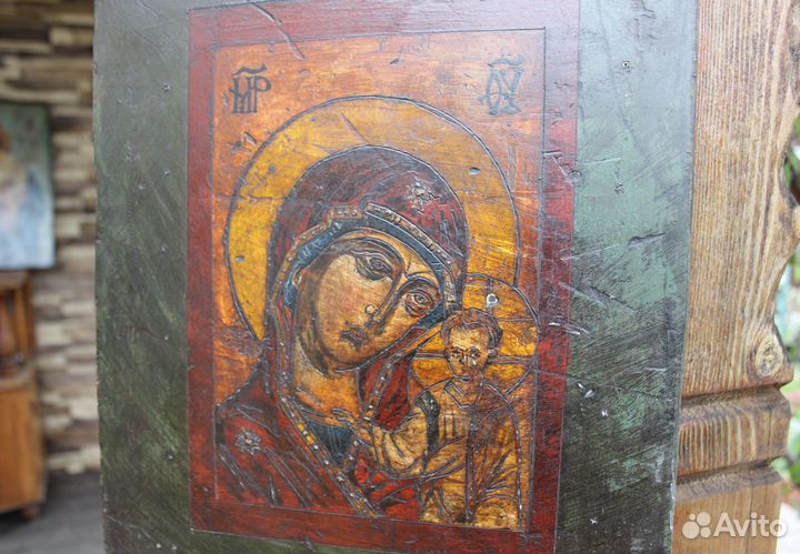 Старая икона Богородицы Казанская 40*31 живопись