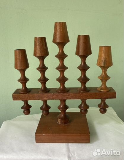 Подсвечник антикварный 70-е г.г. деревянный СССР