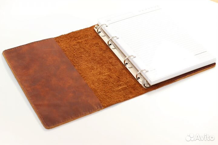 Ежедневник А5 на кольцах. Ручная работа. Нат.кожа