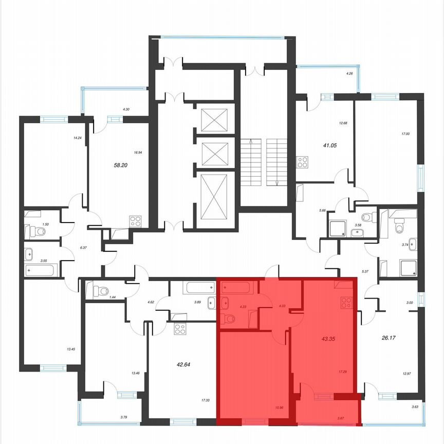 1-к. квартира, 45,2 м², 20/22 эт.
