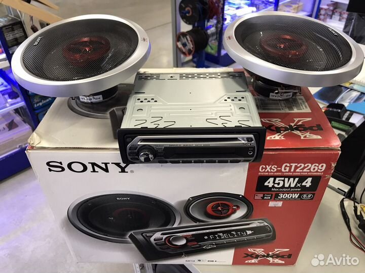 Магнитола Sony CDX-GT220+ акустика Sony
