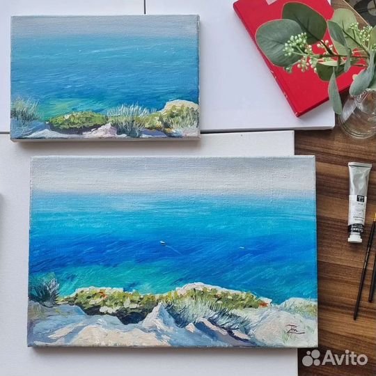 Картина маслом на холсте морской пейзаж