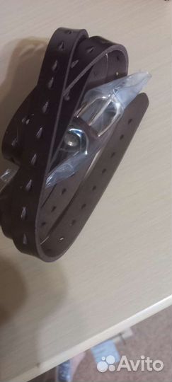 Ремень из натуральной кожи, коричневый