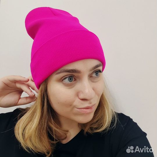 Шапка бини однотонная