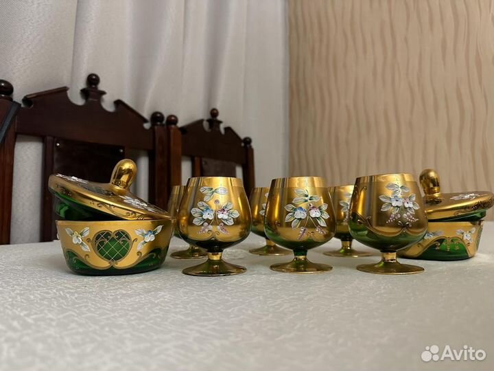 Бокалы для коньяка богемия и сахарницы