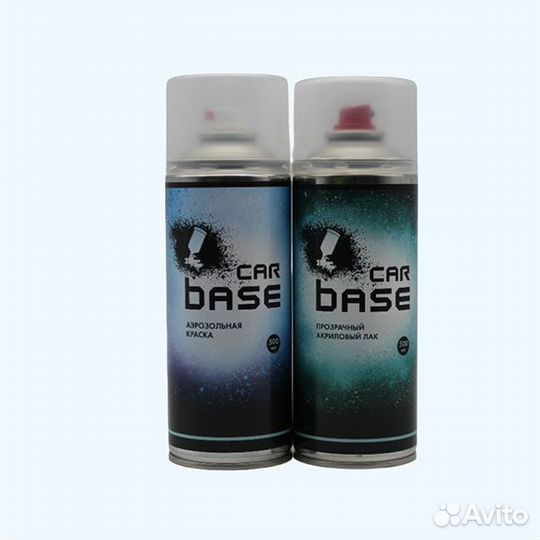 Carbase. Краска аэрозольная. Лак автомобильный. RAL 9003-GL signalweiss (База 500мл + Лак 500мл)