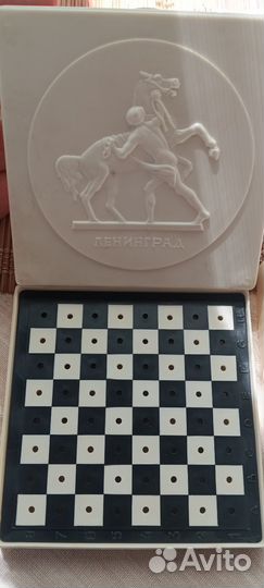 Набор шахмат шашек СССР Ленинград винтаж дорожные