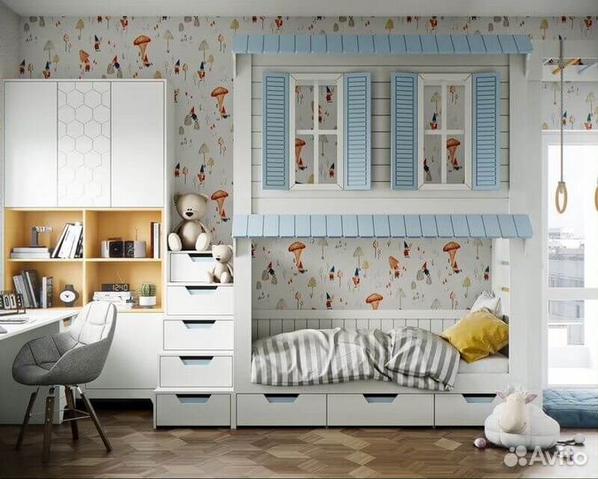 Кровать с игровой зоной и спальным местом