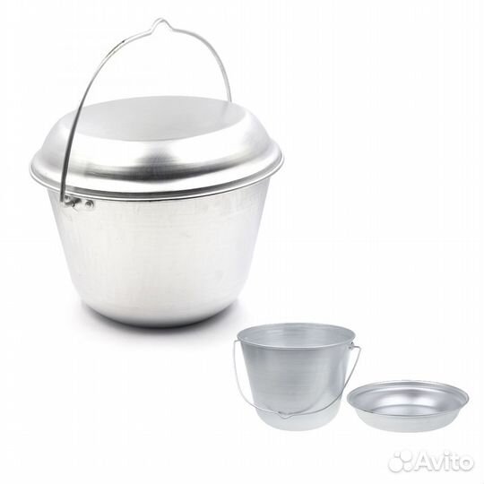 Котелок костровой 4,5л алюм. с крышкой