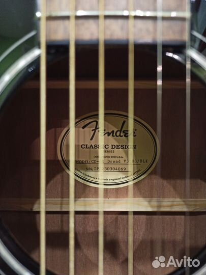 Акустическая гитара Fender CD-60 dread V3 DS BLK