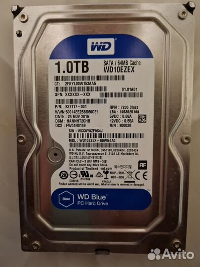 1тб Жёсткий диск WD Caviar Blue (WD10ezex)