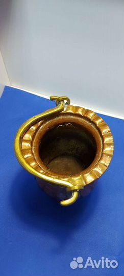 Антикварное медное кашпо
