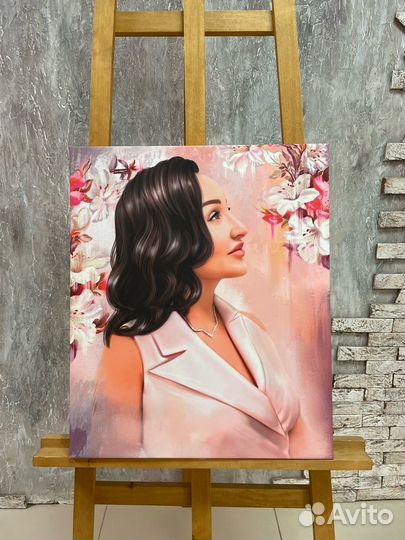 Портрет по фото, фотопечать на холсте в Казани