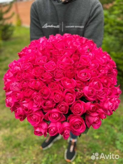 Роза. Букет 51 и 101 роза с Доставкой 80см. Букеты