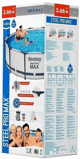 Каркасный бассейн 366 на 100