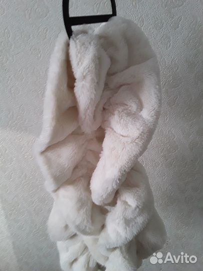 Шарфик меховой искусств. мех белый,серый 2шт