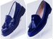 Слипоны лоферы туфли синие 33-38