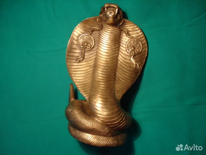 Змея Деньги Кобра 23 см Бронза Статуэтка Крупная