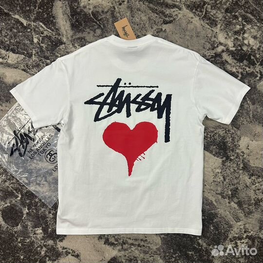 Футболка Stussy heart сердце