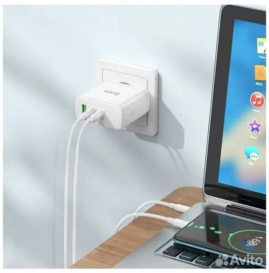 Сетевое зарядное устройство 65w hoco N30