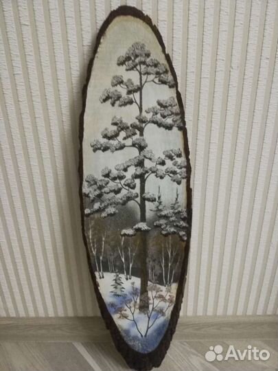 Пейзаж на срезе дерева