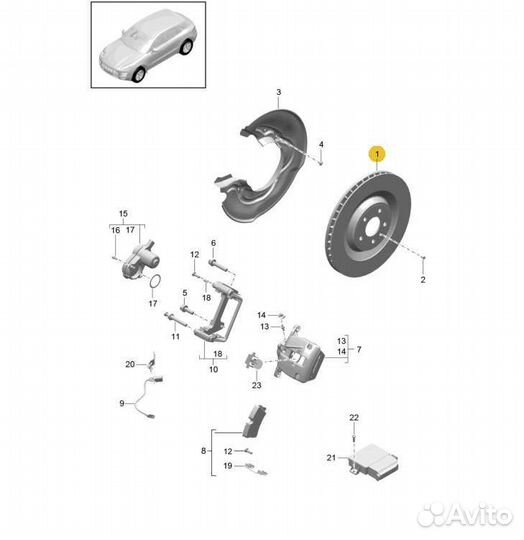 Тормозные диски macan 95B 615 601 G