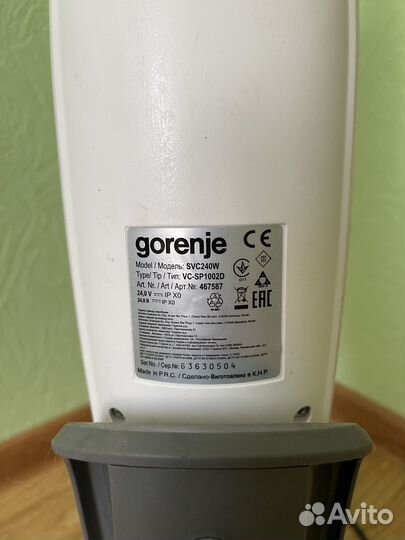 Вертикальный пылесос gorenje на запчасти