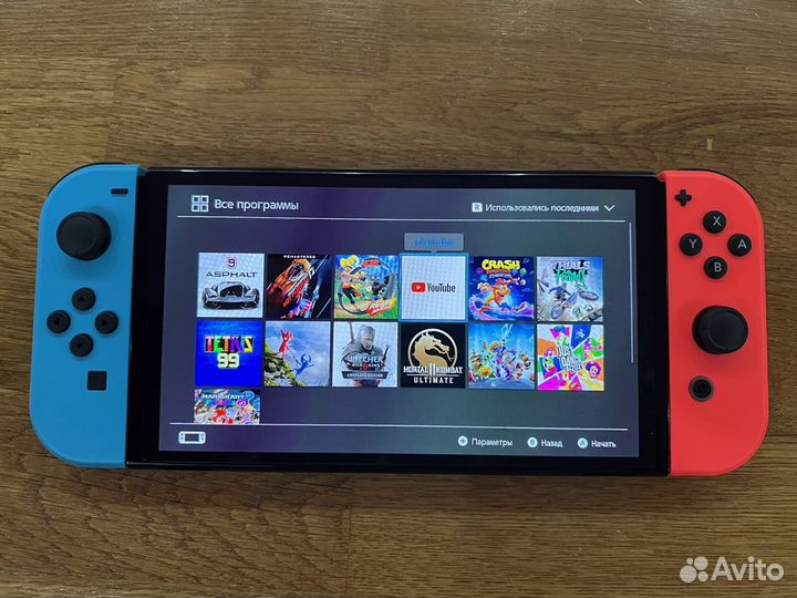 Nintendo switch oled прошитая с чипом + аксессуары