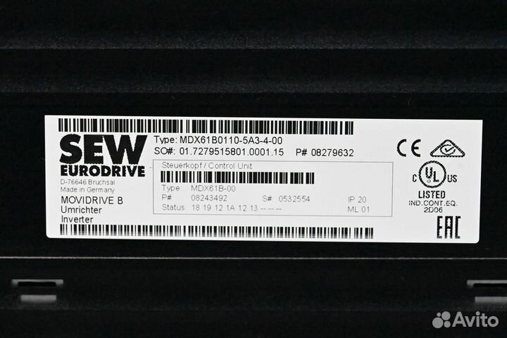 Частотник 11KW SEW MDX61B0110-5A3-4-00 новый, 1 шт