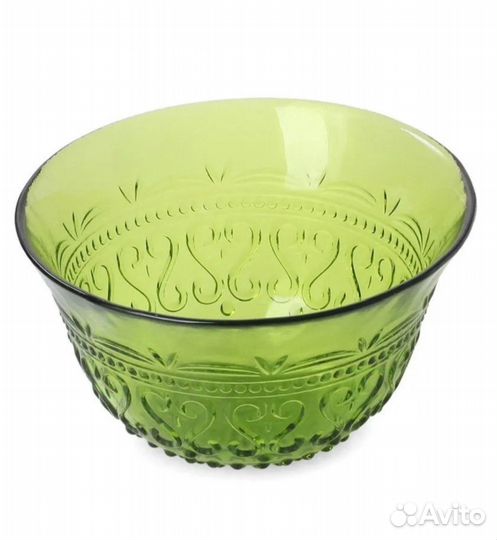 Салатник цветное рельефное стекло