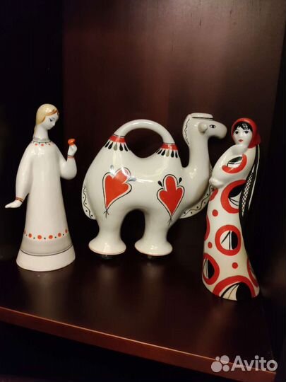 Гжель, старая, ссср,верблюд, сосуд, ваза