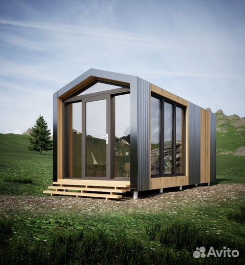 Баня каркасная в стиле 