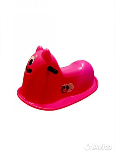 Детская качалка гусеничка розовая