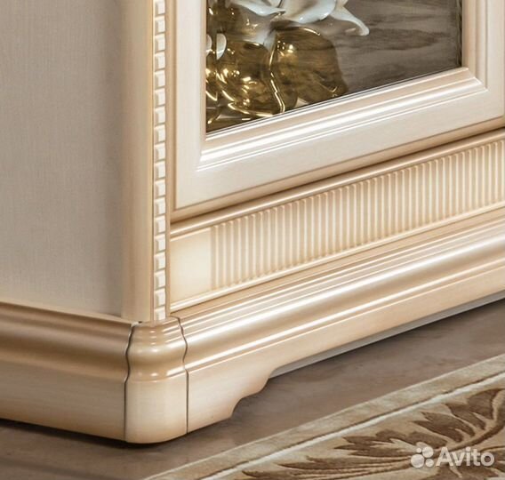 Тумба тв со стеклянными дверками Джоконда крем