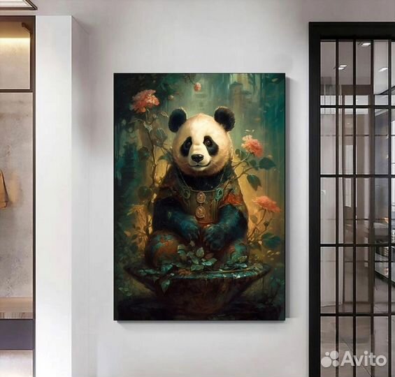Картина маслом панда