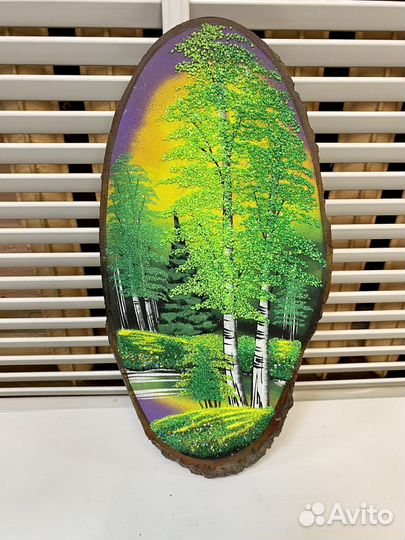 Картина на спиле дерева