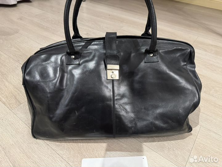 Сумка мужская саквояж натуральная кожа