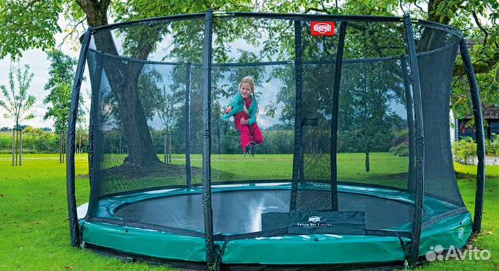 Батут Berg Elite InGround Red 380 с сеткой Safety