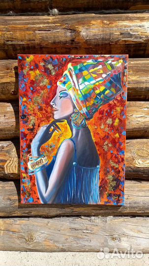 Картина маслом африканка