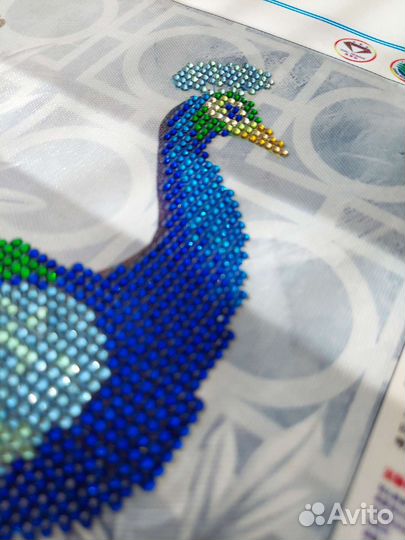 Алмазная вышивка готовая работа (павлин)