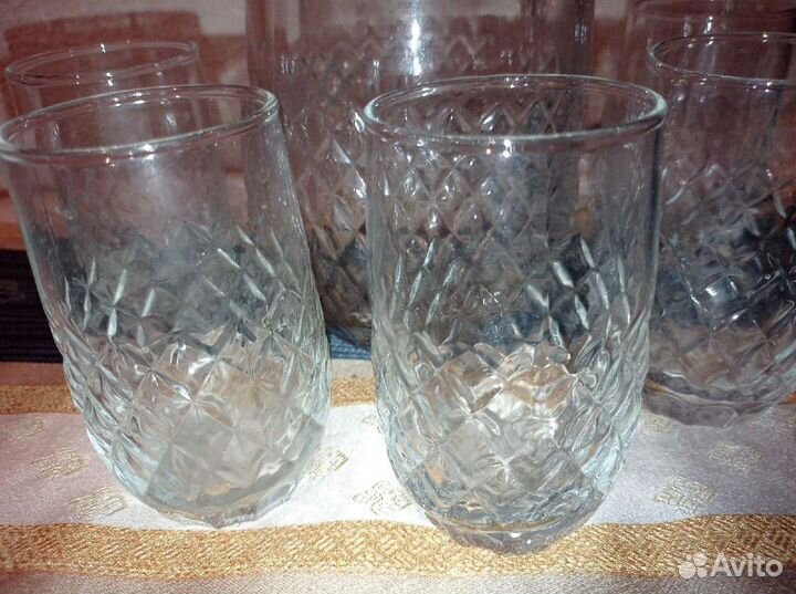 Хрустальный набор - кувшин и бокалы, СССР