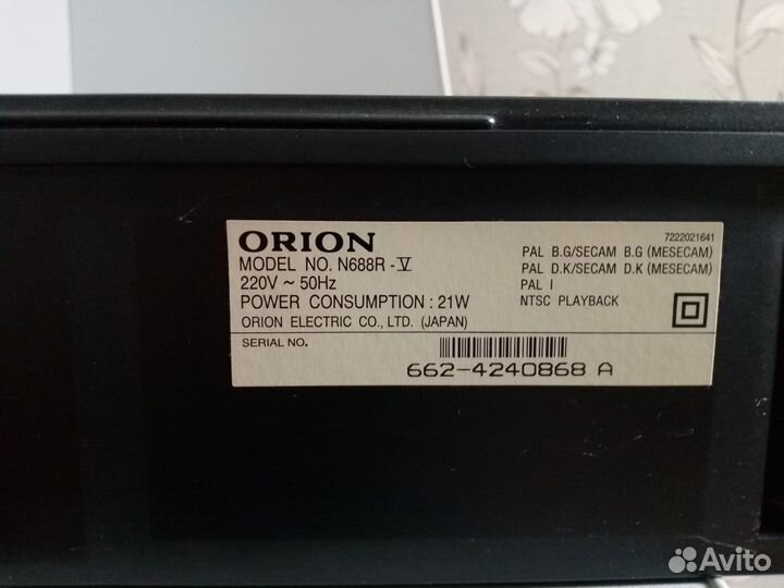 Видеомагнитофон orion