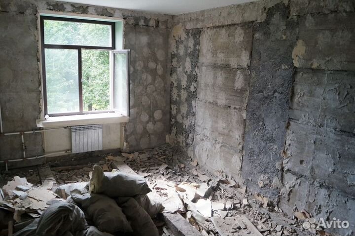 Демонтаж пола, стен, вывоз мусора