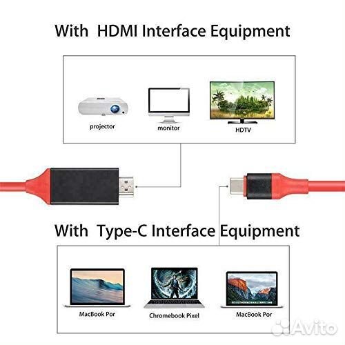 Type-C - hdmi кабель-конвертер 4K hdtv 2.0 метра