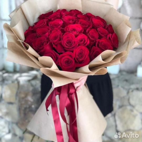 Букет 17 красных роз Цветы Красноярск