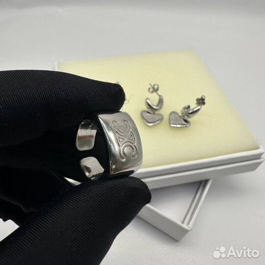 Серьги,кольцо Celine