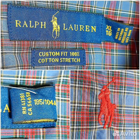 Рубашка Ralph Lauren NEW check blue multi XL