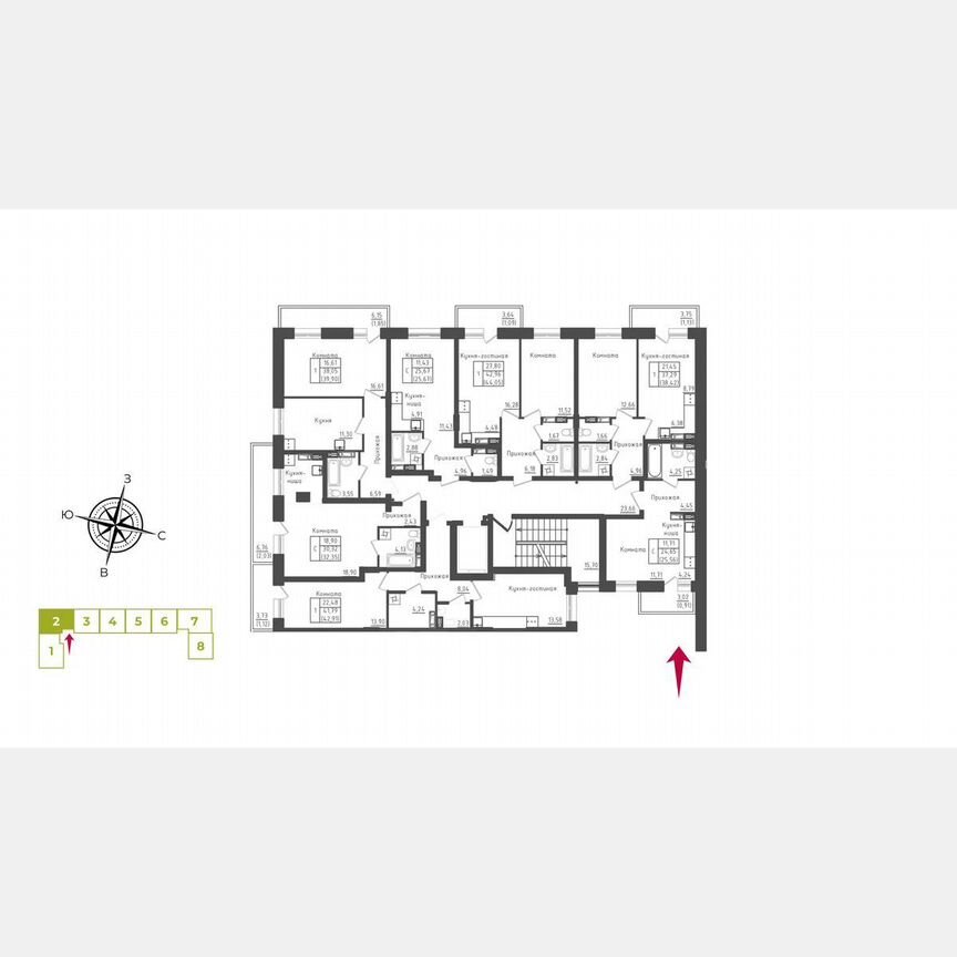 1-к. квартира, 42,2 м², 5/5 эт.