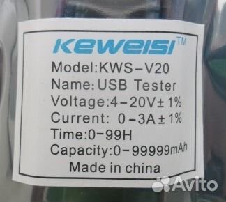 USB тестер проверка напряжения тока
