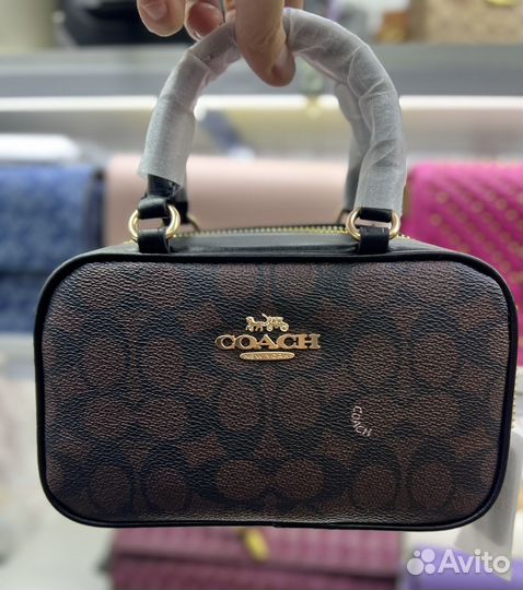 Сумка Coach канва+натуральная кожа